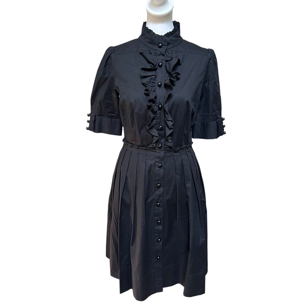 Shoshanna Ruffled bottom down black Midi Dress Size 6 Me $495.